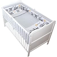 TupTam Juego de Ropa de Cama y Protector para Infantil- Panda y Conejo-Gris- 3 pzs. Juego